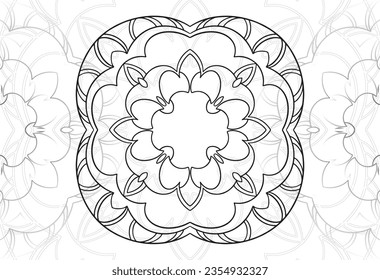 mandala decorative element ornamental composition ornament freehand drawing pattern print line design postcard background medallion outline decoration gothic style snowflake packaging decoration