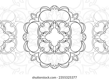mandala decorative element ornamental composition ornament freehand drawing pattern print line design postcard background medallion outline decoration gothic style snowflake packaging decoration