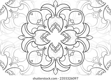 mandala elemento decorativo composición ornamental ornamento patrón de dibujo a mano alzada línea de impresión postales fondo medallón decoración estilo gótico nevado decoración de empaque