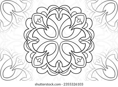 mandala decorative element ornamental composition ornament freehand drawing pattern print line design postcard background medallion outline decoration gothic style snowflake packaging decoration