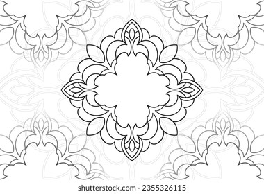 mandala elemento decorativo composición ornamental ornamento patrón de dibujo a mano alzada línea de impresión postales fondo medallón decoración estilo gótico nevado decoración de empaque