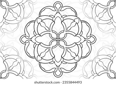 mandala elemento decorativo composición ornamental ornamento patrón de dibujo a mano alzada línea de impresión postales fondo medallón decoración estilo gótico nevado decoración de empaque