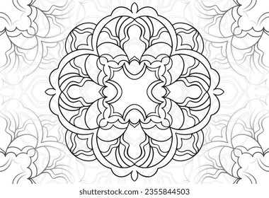 mandala elemento decorativo composición ornamental ornamento patrón de dibujo a mano alzada línea de impresión postales fondo medallón decoración estilo gótico nevado decoración de empaque