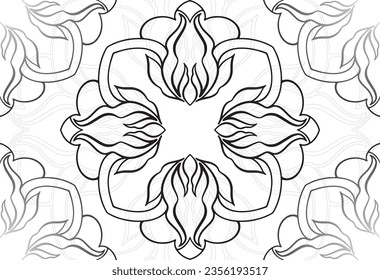 mandala elemento decorativo composición ornamental ornamento patrón de dibujo a mano alzada línea de impresión postales fondo medallón decoración estilo gótico nevado decoración de empaque