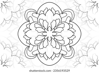 mandala decorative element ornamental composition ornament freehand drawing pattern print line design postcard background medallion outline decoration gothic style snowflake packaging decoration