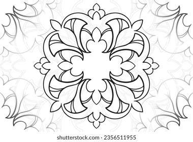 mandala decorative element ornamental composition ornament freehand drawing pattern print line design postcard background medallion outline decoration gothic style snowflake packaging decoration