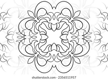 mandala decorative element ornamental composition ornament freehand drawing pattern print line design postcard background medallion outline decoration gothic style snowflake packaging decoration