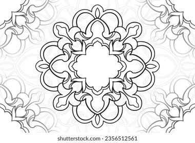 mandala decorative element ornamental composition ornament freehand drawing pattern print line design postcard background medallion outline decoration gothic style snowflake packaging decoration