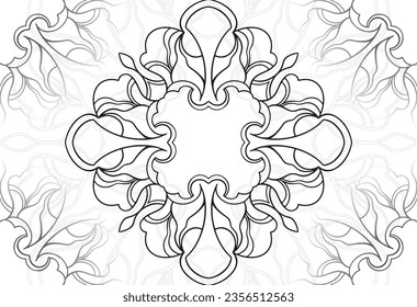 mandala decorative element ornamental composition ornament freehand drawing pattern print line design postcard background medallion outline decoration gothic style snowflake packaging decoration