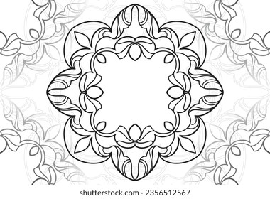 mandala decorative element ornamental composition ornament freehand drawing pattern print line design postcard background medallion outline decoration gothic style snowflake packaging decoration