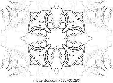 mandala elemento decorativo composición ornamental ornamento patrón de dibujo a mano alzada línea de impresión postales fondo medallón decoración estilo gótico nevado decoración de empaque