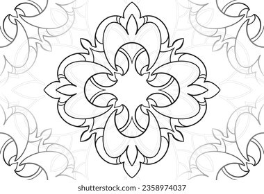 mandala decorative element ornamental composition ornament freehand drawing pattern print line design postcard background medallion outline decoration gothic style snowflake packaging decoration