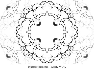 mandala decorative element ornamental composition ornament freehand drawing pattern print line design postcard background medallion outline decoration gothic style snowflake packaging decoration
