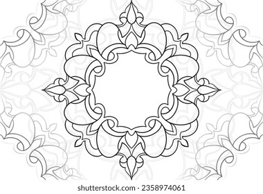 mandala elemento decorativo composición ornamental ornamento patrón de dibujo a mano alzada línea de impresión postales fondo medallón decoración estilo gótico nevado decoración de empaque