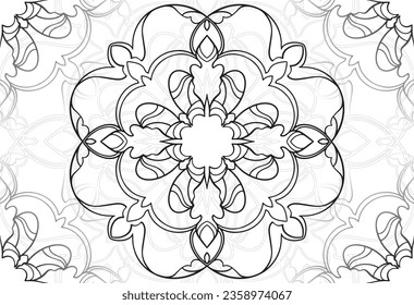 mandala elemento decorativo composición ornamental ornamento patrón de dibujo a mano alzada línea de impresión postales fondo medallón decoración estilo gótico nevado decoración de empaque