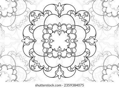 mandala decorative element ornamental composition ornament freehand drawing pattern print line design postcard background medallion outline decoration gothic style snowflake packaging decoration