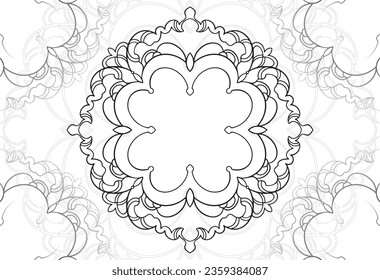 mandala decorative element ornamental composition ornament freehand drawing pattern print line design postcard background medallion outline decoration gothic style snowflake packaging decoration