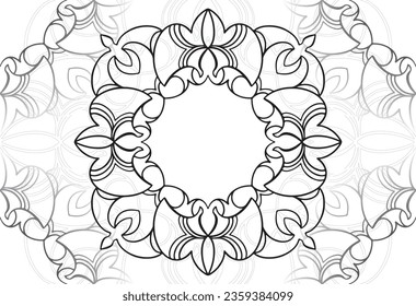 mandala elemento decorativo composición ornamental ornamento patrón de dibujo a mano alzada línea de impresión postales fondo medallón decoración estilo gótico nevado decoración de empaque
