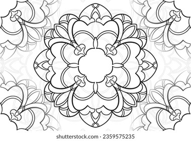 mandala decorative element ornamental composition ornament freehand drawing pattern print line design postcard background medallion outline decoration gothic style snowflake packaging decoration