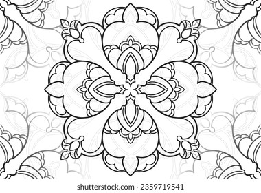 mandala elemento decorativo composición ornamental ornamento patrón de dibujo a mano alzada línea de impresión postales fondo medallón decoración estilo gótico nevado decoración de empaque