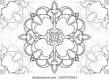 mandala elemento decorativo composición ornamental ornamento patrón de dibujo a mano alzada línea de impresión postales fondo medallón decoración estilo gótico nevado decoración de empaque