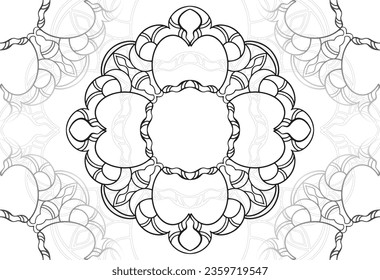 mandala decorative element ornamental composition ornament freehand drawing pattern print line design postcard background medallion outline decoration gothic style snowflake packaging decoration