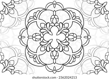 mandala decorative element ornamental composition ornament freehand drawing pattern print line design postcard background medallion outline decoration gothic style snowflake packaging decoration