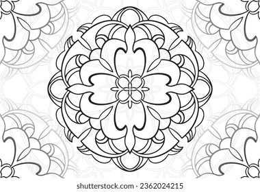 mandala decorative element ornamental composition ornament freehand drawing pattern print line design postcard background medallion outline decoration gothic style snowflake packaging decoration