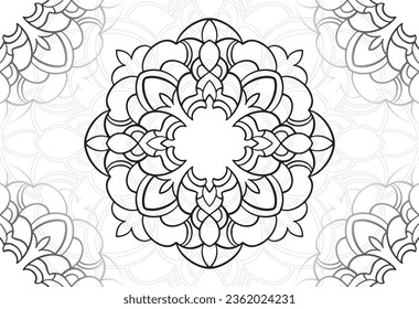 mandala decorative element ornamental composition ornament freehand drawing pattern print line design postcard background medallion outline decoration gothic style snowflake packaging decoration