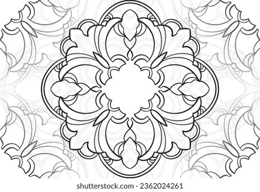 mandala elemento decorativo composición ornamental ornamento patrón de dibujo a mano alzada línea de impresión postales fondo medallón decoración estilo gótico nevado decoración de empaque