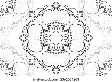 mandala decorative element ornamental composition ornament freehand drawing pattern print line design postcard background medallion outline decoration gothic style snowflake packaging decoration