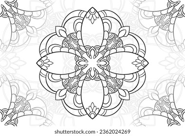 mandala decorative element ornamental composition ornament freehand drawing pattern print line design postcard background medallion outline decoration gothic style snowflake packaging decoration