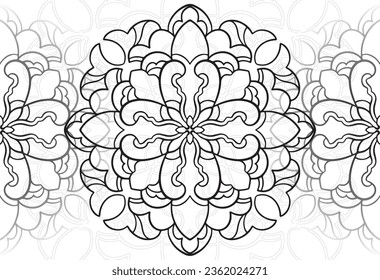 mandala decorative element ornamental composition ornament freehand drawing pattern print line design postcard background medallion outline decoration gothic style snowflake packaging decoration