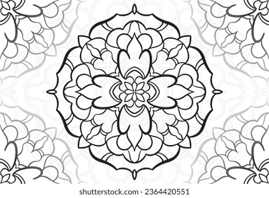 mandala decorative element ornamental composition ornament freehand drawing pattern print line design postcard background medallion outline decoration gothic style snowflake packaging decoration