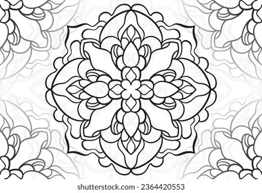 mandala decorative element ornamental composition ornament freehand drawing pattern print line design postcard background medallion outline decoration gothic style snowflake packaging decoration