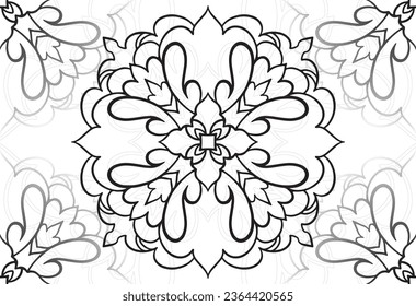 mandala elemento decorativo composición ornamental ornamento patrón de dibujo a mano alzada línea de impresión postales fondo medallón decoración estilo gótico nevado decoración de empaque