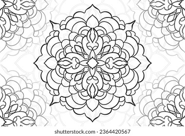 mandala elemento decorativo composición ornamental ornamento patrón de dibujo a mano alzada línea de impresión postales fondo medallón decoración estilo gótico nevado decoración de empaque
