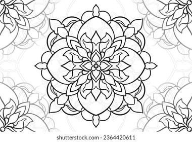 mandala elemento decorativo composición ornamental ornamento patrón de dibujo a mano alzada línea de impresión postales fondo medallón decoración estilo gótico nevado decoración de empaque