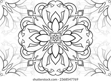 mandala elemento decorativo composición ornamental ornamento patrón de dibujo a mano alzada línea de impresión postales fondo medallón decoración estilo gótico nevado decoración de empaque