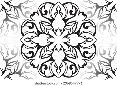 mandala decorative element ornamental composition ornament freehand drawing pattern print line design postcard background medallion outline decoration gothic style snowflake packaging decoration