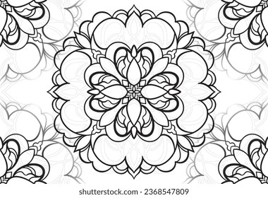 mandala elemento decorativo composición ornamental ornamento patrón de dibujo a mano alzada línea de impresión postales fondo medallón decoración estilo gótico nevado decoración de empaque