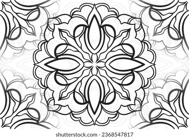 mandala decorative element ornamental composition ornament freehand drawing pattern print line design postcard background medallion outline decoration gothic style snowflake packaging decoration