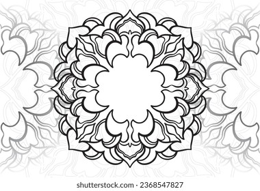 mandala decorative element ornamental composition ornament freehand drawing pattern print line design postcard background medallion outline decoration gothic style snowflake packaging decoration