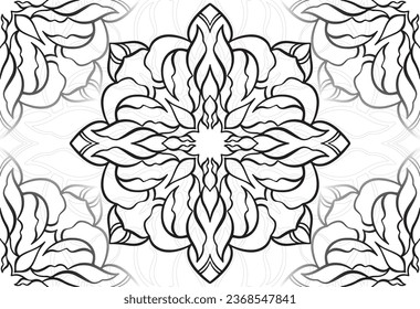 Mandala dekorative Elemente Zierkomposition Freehe und Zeichnung Muster Print-Linie Design Postkarte Hintergrund Medaillon Umriss Dekoration Gotik Schneeflocken Verpackung Dekoration