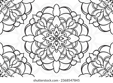 mandala decorative element ornamental composition ornament freehand drawing pattern print line design postcard background medallion outline decoration gothic style snowflake packaging decoration