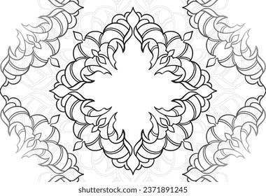 mandala decorative element ornamental composition ornament freehand drawing pattern print line design postcard background medallion outline decoration gothic style snowflake packaging decoration