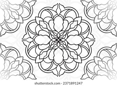 mandala decorative element ornamental composition ornament freehand drawing pattern print line design postcard background medallion outline decoration gothic style snowflake packaging decoration