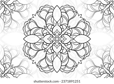 mandala elemento decorativo composición ornamental ornamento patrón de dibujo a mano alzada línea de impresión postales fondo medallón decoración estilo gótico nevado decoración de empaque