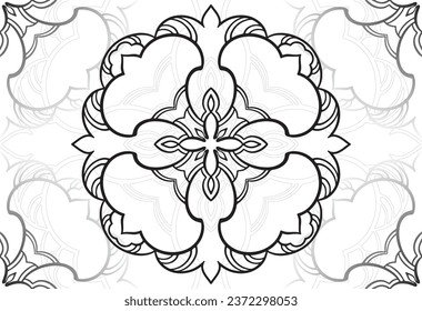 mandala elemento decorativo composición ornamental ornamento patrón de dibujo a mano alzada línea de impresión postales fondo medallón decoración estilo gótico nevado decoración de empaque