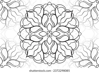 mandala decorative element ornamental composition ornament freehand drawing pattern print line design postcard background medallion outline decoration gothic style snowflake packaging decoration